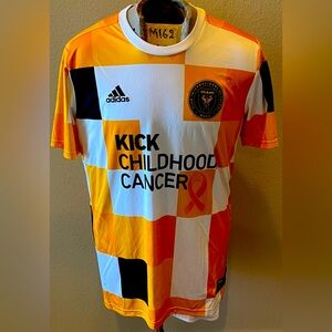 Adidas 2022 Miami MLS Kick Childhood Cancer Soccer Football Jersey Men's Size L